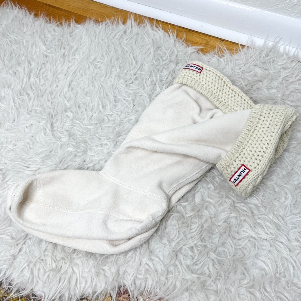 Hunter | Original Tall Cable Knitted Cuff Boot Socks Medium Large